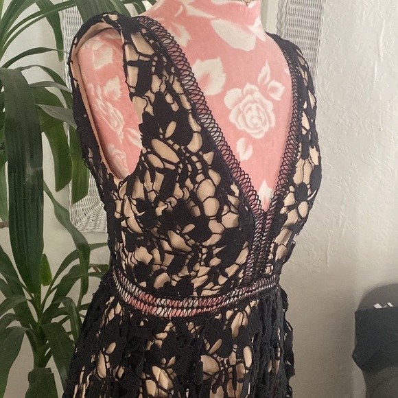 Aqua Lace Black Midi Dress M - Picture 5 of 7